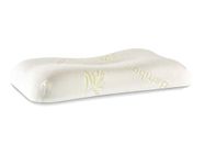 The White Willow Junior Size Memory Foam Soft Bed Pillow for 1 Year & Above Kids for Extra Neck Support With Organic Bamboo Removable Pillow Cover Special Butterfly Shaped (20"L x 11"W x 3"H)-Green