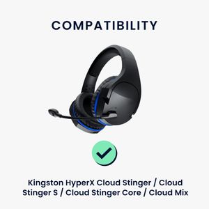 kwmobile Replacement Ear Pads for HyperX Cloud Stinger Headphones, Black