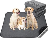 2 pack Dog Pee Pad Washable-Extra Large Instant Absorb Training Pads Non-Slip Pet Playpen Mat Waterproof Reusable Floor Mat for Puppy/Senior Dog Whelping Incontinence Housebreaking (122 * 122cm Grey)