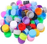 Aunifun 100PCS Plastic Bottle Caps DIY Craft Bottle Stickers Environmental Protection Bottle Caps for Intelligence Development