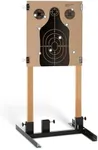 (1 Pack) Steel Target Stand Base for Paper Silhouette Shooting Targets, 8” - 24” Adjustable Width, USPSA/IPSC - IDPA Practice, Includes 2 Cardboard Targets for Shooting