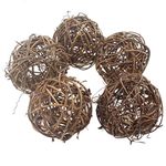 5 Pack Hand Woven Play Ball Chew Toy for Rabbits Bunny Guinea Pigs Hamster Gerbils Small Pet (A)