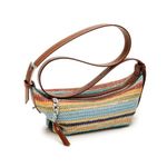 BIOSA Women Vintage Shoulder Bag Adjustable Strap Retro Straw Sling Bag Contrast Color Simple Straw Beach Bag Ladies Summer Daily Bag