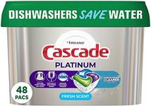 Cascade Platinum ActionPacs + Dishwasher Cleaner, Dishwasher Detergent Pods, Fresh, 48 Count