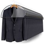 Hangerworld 20 Clear Black Trim Shoulder Clothes Suit Shirt Jacket Cover Protect Storage.
