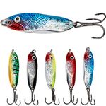 THKFISH Fishing Lures Fishing Spoons Trout Lures Saltwater Spoon Lures Casting Spoon for Trout Bass Pike Walleye Color B, 1/2o-5pcs