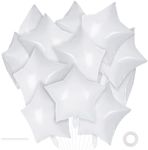 20 Pcs Star Balloons,18 Inch White 