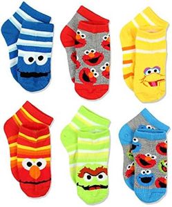 Sesame Street Boys Multi pack Socks (Toddler/Little Kid/Big Kid), Stripes Quarter 6 Pk, X-Small