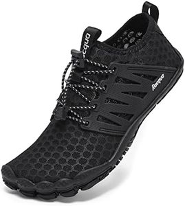 Racqua Mens Womens Water Sport Shoes Quick Dry Barefoot Aqua Shoes Beach Surf Swim Pool Hiking Walking Shoes Black EU 42=UK 9