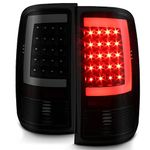 AKKON - For 07-14 GMC Sierra 1500 2500 3500HD Pickup Black Bezel Smoked Lens C-Shape LED Tail Brake Light