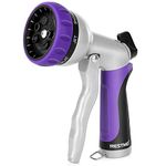 RESTMO Garden Hose Nozzle, Heavy Duty Metal Water Hose Nozzle with 7 Adjustable Spray Patterns, High Pressure Hand Sprayer with Flow Control, Best for Watering Plant & Lawn, Washing Car & Pet, Purple