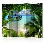 murando Decorative Room Divider Nature Beach 225x172 cm / 89"x68" Single-Sided Folding Screen 5 Panels Room Partition Non-Woven Canvas Print Opaque Photo Display c-C-0088-z-c