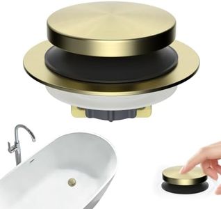 Hibbent 3 in 1 Metal Bathtub Drain Stopper, Universal Pop Up Tub Stopper