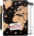 3-in-1 Prazoli Adventure Book, Travel Journal & Bucket List Scrapbook - Cute Gifts for Women & Men Couple | Travelers Notebook Planner & Organizer With Pockets & Prompts Keepsakes Diary (Couple's Adventure Map)