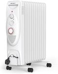 2500W Oil Filled Radiator, Electric Heater Energy Efficient Portable Oil Heater with 11 Fin, Free Standing Oil Radiator 3 Settings, Adjustable Thermostat Safety Cut-Off & 24 Hour Timer Home Office