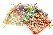 Beingelegant - Size 8X10 CMs (50 pcs) Potli Bags Return Gift Organza Jewelry Pouches Candy Potli Bags for Birthday Return Gifts Wedding Party Favor Return Gift Bags (mixed color)