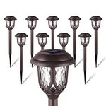 ExcMark Solar Lights Outdoor Pathway, Solar Pathway Lights, Solar Powered Garden Yard Lights for Walkway Sidewalk Driveway, 3 Lumens (Cool White 10 Pack)