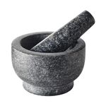 Lagostina Natural Granite Hand Mortar And Pestle, Manual Grinder, Perfect Crushing Herbs, Spices, 1.3 Cup Capacity, Durable And Easy To Clean, Gray, L413.4106.02