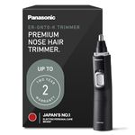 Panasonic Men’s Ear and Nose Hair Trimmer with Vacuum Cleaning System – Wet Dry Hypoallergenic High-Performance Dual Edge Blade - ER-GN70-K (Black)