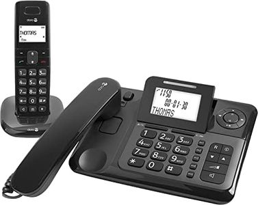 Doro 6052 Comfort 4005 Combo Cordless Phone with Caller ID and Answering Machine Black