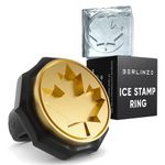 Berlinzo Ice Stamp Ring for Cube & Sphere - Custom Ice Cubes for Whiskey, Mojito Cocktails – Canada Shaped Brass Ice Stamp CAD/ 3mm Depth - Black