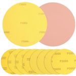 8 Pack Bowling Sanding Pads Bowling Accessories Bowling Ball Sanding Sand Pads Polishing Cleaning Kit, Grit 500, 800, 1000, 1200, 1500, 2000, 2500, 3000 for Different Texture (Pink, Yellow,Round)