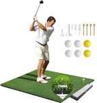 Golf Mat, ToVii 5x4ft Golf Hitting Mat, Premium Artificial Turf Golf Mat for Indoor Outdoor Training, Golf Practice Mat with 2 Rubber Tees, 7 Golf Tees and 6 Golf Balls, Golf Gifts