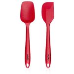 AGARO Deluxe Silicone Spatula Set of 2, Heat Resistant, Cooking, Baking and Mixing, for Non-Stick Cookware, BPA Free, Seamless Design, Red.