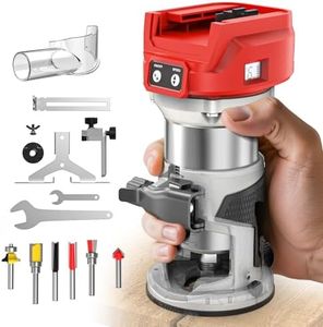 MtiolHig 30,000 RPM Compact Router Compatible with Milwaukee 18V, 6 Variable Speeds Cordless Router Tool for Woodworking, 800W Fixed Base Router with Trim Router Bits, Edge & Roller Guide, Tool Only