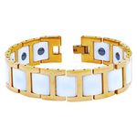 ZIVOM® Tungsten Carbide Rose Gold White Ceramic Classic Bio Magnetic Bracelet