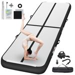 FBSPORT Inflatable Gymnastics Mat 3 M Tumbling Mat 20 CM Thick with Electric Air Pump for Home Gym Yoga Pilates Water Fun