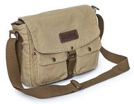 Gootium Vintage Canvas Messenger Bag Men’s Crossbody Bag, Khaki