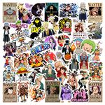 CodersParadise Pack of 54 One Manga Vinyl Sticker for Laptop, Journal, Guitar, Mobile Case - Waterproof Residue Free Multicolor Anime Stickers - 3 Inches for Metal, Glass, Wooden, Plastic Surface