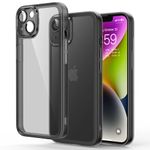 YATWIN Colored Clear Case for iPhone 13 with Matte Border, Built-in Camera Lens Protector, Non-Yellowing, Shockproof, Armour Phone Cover for Apple iPhone 13 5G - Black