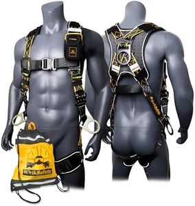 KwikSafety - Charlotte, NC - THUNDER DiamondBACK Safety Harness [5 QUICK CONNECT BUCKLES + 3 D-RINGS] ANSI OSHA Premium Fall Protection Black Full Body Fall Arrest Construction Roofing Gear