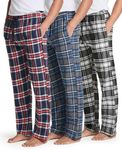 Real Essentials 3 Pack Mens Big & Tall King Size Pajama Pants Cotton Soft Pajamas Men Flannel Bottoms Fleece Buffalo Plaid Pj Lounge Pants Sleepwear Pijamas Hombres Woven - Set 5, 4X
