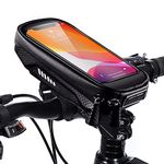 HUANLANG Bike Phone Mount Bag Bike Front Frame Top Tube Handlebar Bags Waterproof Bicycle Phone Mount Case with Touch Screen Phone Holder for Bike Bag Shockproof,Bike Pouch for Phone below 6.7 Inch