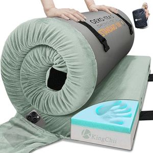 KingChii Memory Foam Camping Mattress, Portable Roll Up Sleeping Pad for Travel & Guest Bed for Sleepover with Waterproof Cover & Travel Bag