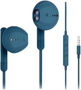 Kimwood Wired Earbuds with Microphone, Wired Earphones in-Ear Headphones HiFi Stereo, Powerful Bass and Crystal Clear Audio, Compatible with iPhone, Android, Computer Most with 3.5mm Jack(Blue)