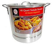 40 Qt Tamale Steamer Vaporera Stock Pot Premium Aluminum Tamalera 10 Gallons by Smart Cook