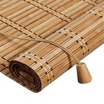 Roller blind Retro Bamboo Blinds,Natural Wood Window Shades Blinds,Bamboo Light Filtering Custom Roman Shades,Anti-UV Dustproof Decorative Curtain,for Indoor/Outdoor/Garden (50x120cm/20x47in)