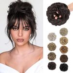 MORICA 1PCS Messy Hair Bun Hair Scrunchies Extension Curly Wavy Messy Synthetic Chignon for women Updo Hairpiece(Color:4#)