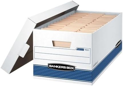 Bankers Box STOR/File Medium-Duty Storage Boxes, FastFold, Lift-Off Lid, Letter, 4 Pack (0070104)