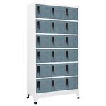 vidaXL Locker Cabinet - Steel Storage with Lockable Doors - Light Grey and Dark Steel - 90x40x180 cm - Office/School Furniture