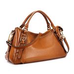 Kattee Women's Soft Genuine Leather Crossbody Bags Ladies Designer Purses Medium Size Hobo Handbags Top Handle