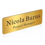 Name Badges Personalised Name Tags Custom Laser Engraved Name Badges for School Teacher Kids Business Work Lable Sign Employee Name Plate (Gold)