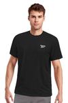 Reebok Men's Black T-Shirt |Casuals | Basic Lifestyle Cotton Tee | Round Neck | Regular Fit | Half Sleeve | 100% Cotton