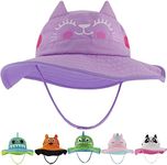 addie & tate Toddler Sun Hat for Kids UV Protection Beach Bucket Hat for Girls & Boys Fishing Safari Play Hat (Cat, 2-5 Years)