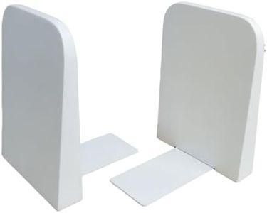 Whitewashed Wood Desktop Bookends-Sturdy Book Holders for Heavy Books - Fancy Modern Decorative Book Accessories to Hold Books Firmly on Bookshelf