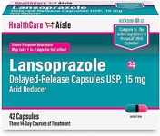 HealthCareAisle Lansoprazole 15 mg – 42 Delayed-Release Capsules – Acid Reducer, Treats Frequent Heartburn